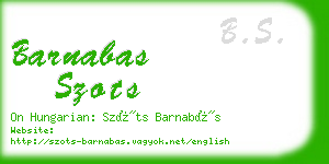 barnabas szots business card
